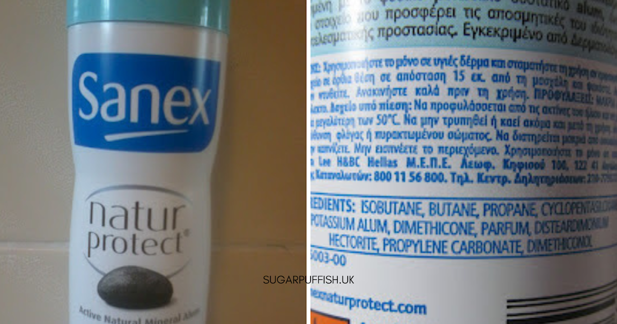 regeringstid berømt Partina City Ingredient Review - Sanex Natur Protect Deodorant — Sugarpuffish