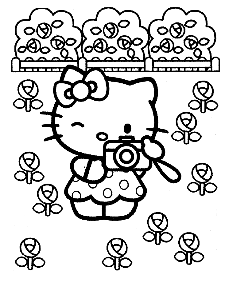 Cute Hello Kitty Coloring Pages Free