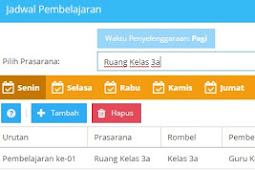 Pengisian Menu Jadwal Pembelajaran di Dapodik Versi 2018