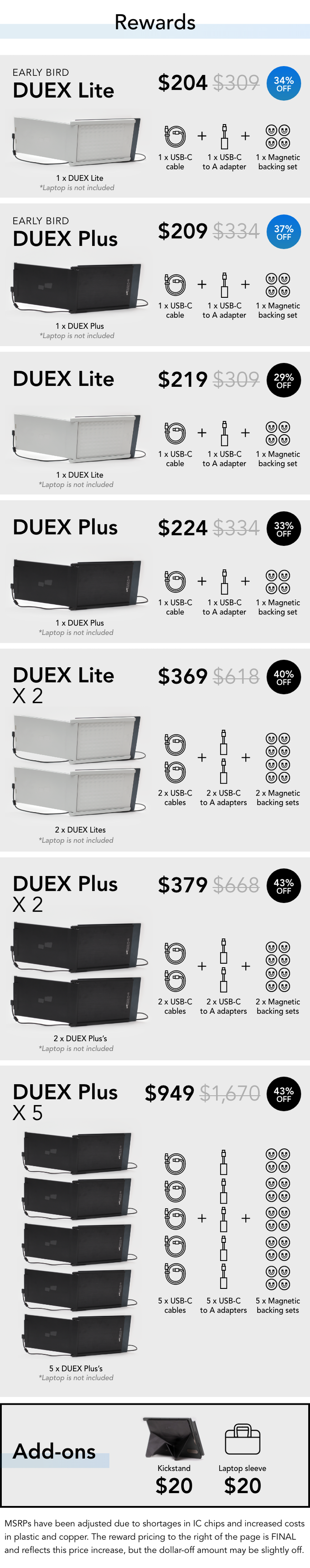 DUEX Lite & DUEX Plus: Portable dual-screen laptop monitors