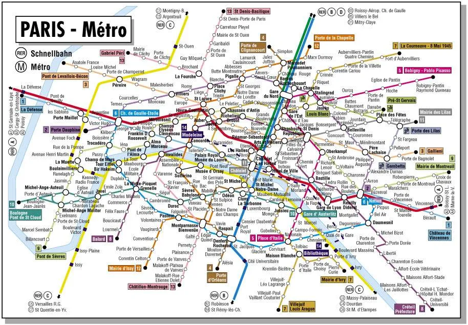 Map of Paris France Free Printable Maps