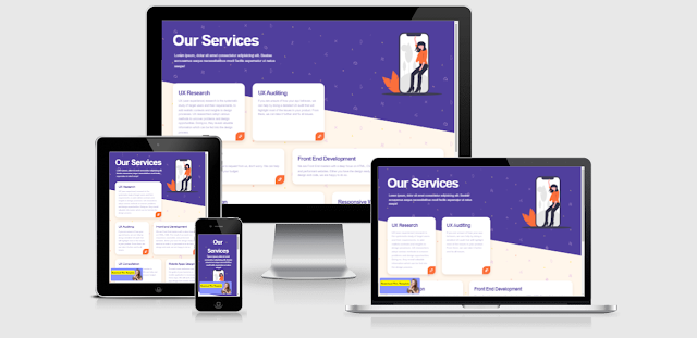 Services landing page blogger template