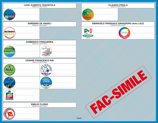 Fac-Simile scheda elezioni comunali ABBIATEGRASSO 2017 