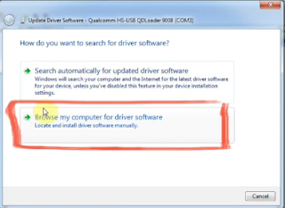 Browse my computer for driver software locate and instal drivers software manually