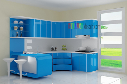 Kitchenset Pelangi Desain Interior kitchen set biru 