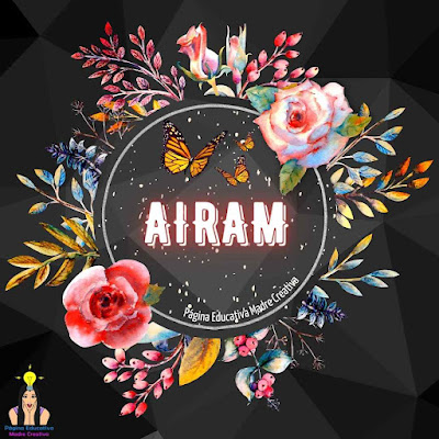 Solapín Nombre Airam en círculo de rosas gratis