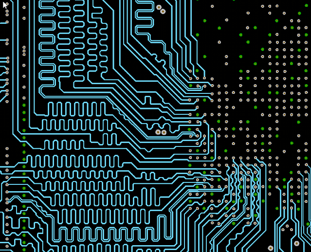 Altium Mini-PC Board Highlighted GND (0V) Vias (Courtesy Altium)