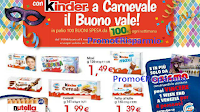 Logo Kinder ''A Carnevale ogni buono vale'': vinci ogni settimana buoni spesa da 100 euro e non solo!