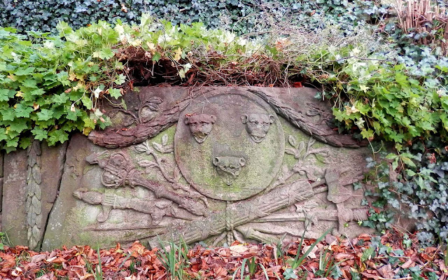 Abbey Gardens loggerheads shield of arms