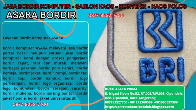 asaka bordir, bordir cipondoh, bordir poris, bordir sipon,bordir komputer tangerang,bordir komputer,jasa bordir komputer,bordir komputer tangerang kota tangerang,jasa bordir komputer murah,bordir komputer terdekat,bordir komputer satuan terdekat,jasa bordir komputer satuan tangerang selatan,rema bordir komputer,mesin bordir komputer,bordir komputer ceger tangerang city banten,tempat bordir komputer terdekat,jasa bordir komputer terdekat,jasa bordir komputer satuan,bordir murah,bordir komputer satuan tangerang