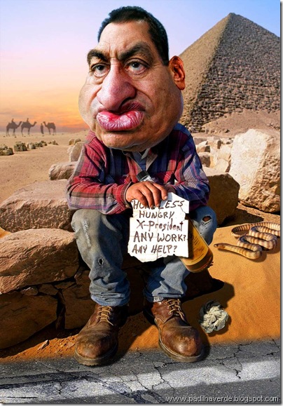 Caricatura Hosni Mubarak
