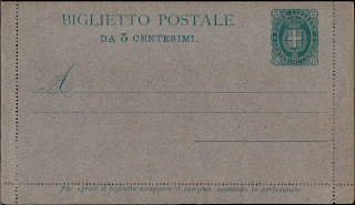 Biglietto Postale 5 c. Stemma sabaudo