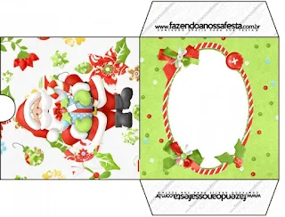 Santa in Green, Free Printable CD Case.