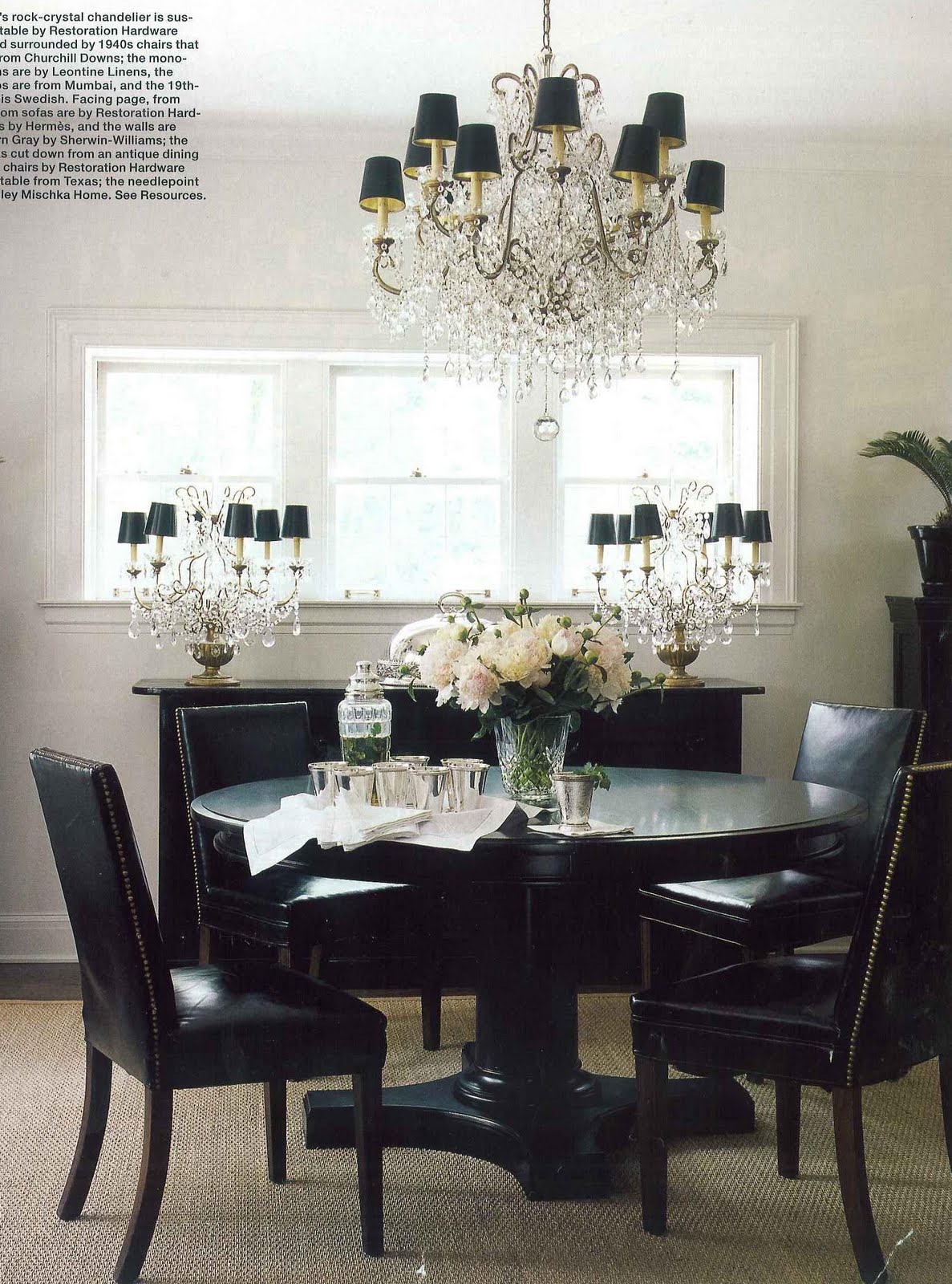 Black and White Dining Room