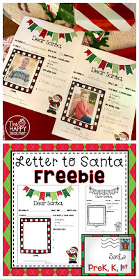 Letter to Santa FREE printable template: December writing activity