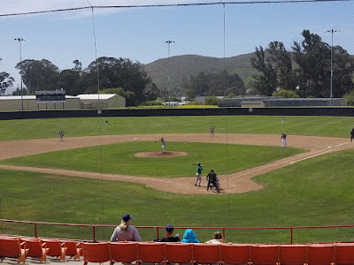 An adult league game at sinsheimer statium in SLO. Ca