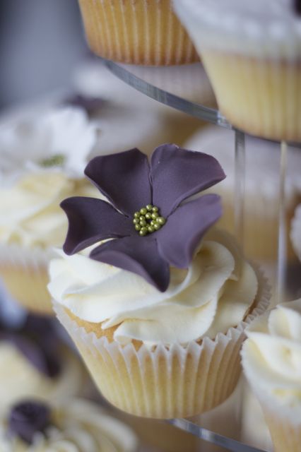 Aubergine Vintage Wedding Cupcakes