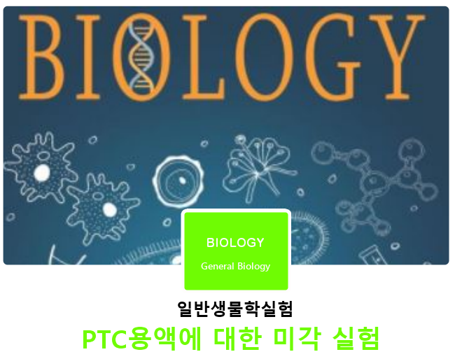 [일반생물학실험]PTC용액에 대한 미각 실험