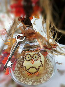 decorate cloches for fall with owl