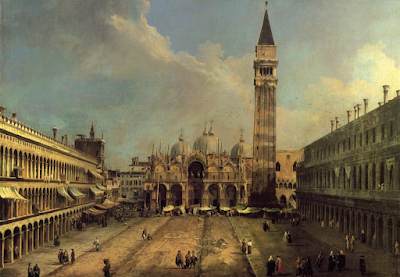 Piazza San Marco Looking East along the Central Line (1723) painting Canaletto