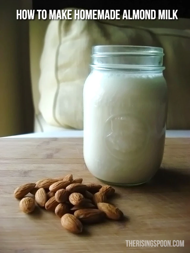 A super simple almond milk recipe using only water and a blender! Homemade tastes far better than store-bought non-dairy almond milk and there are no additives or preservatives!