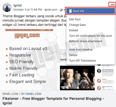 Cara Membuat Tombol Save ke Facebook di Blog