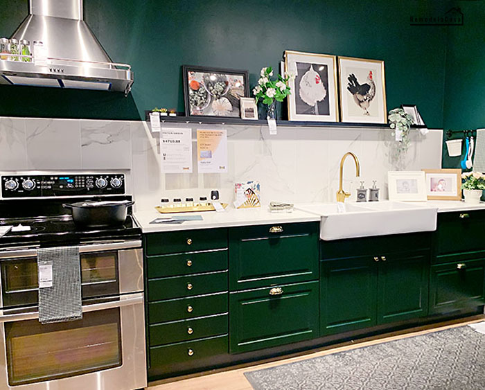 dark green kitchen