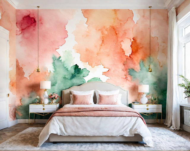 Creating a calm atmosphere with watercolor wallpapers: