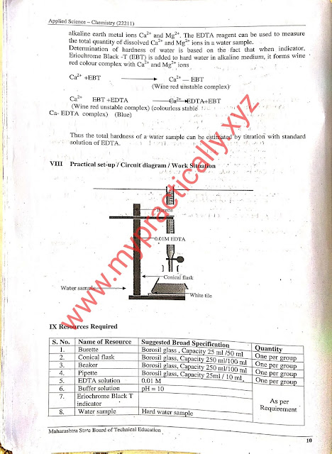 Hardness of water practical answers Applied Chemistry Msbte Manual Answers
