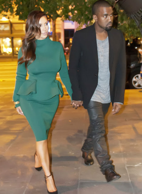 Kim Kardashian in Green Dresses