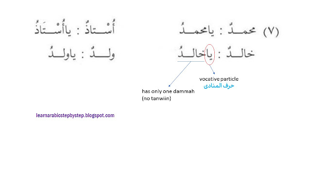vocative particle in arabic