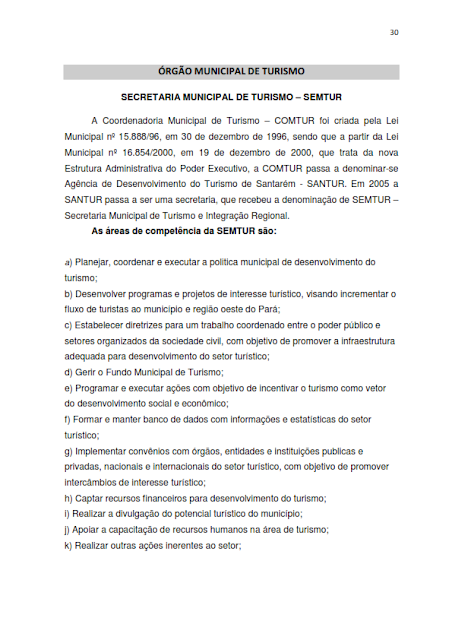 INVENTÁRIO DA OFERTA E INFRAESTRUTURA TURÍSTICA DE SANTARÉM – Pará – Amazônia – Brasil / ANO BASE 2013  -  I. INFRAESTRUTURA DE APOIO AO TURISMO