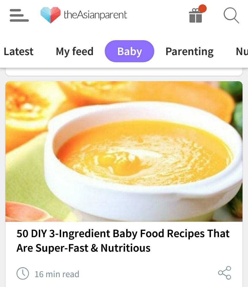 baby related article in the asianparent app