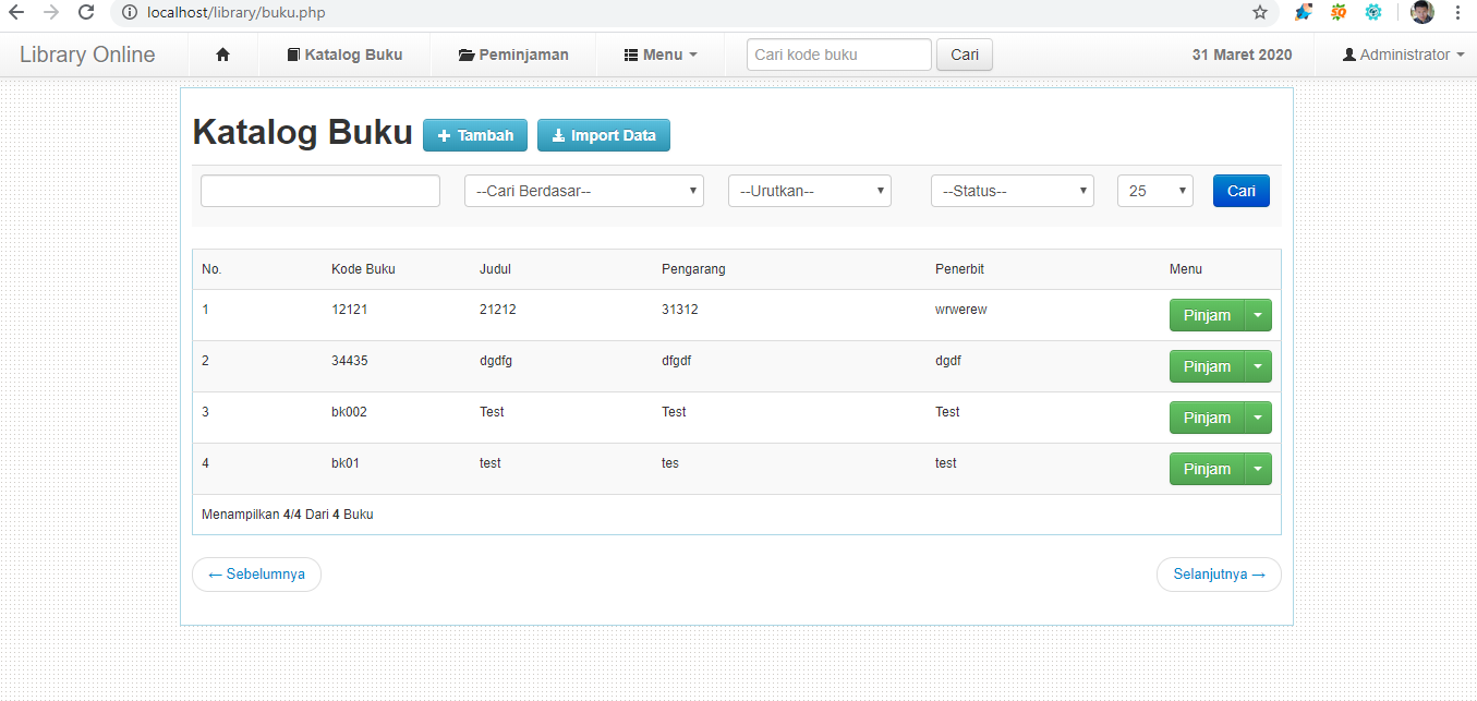 Source Code Peminjaman Buku Perpustakaan Php Jejak Belajar
