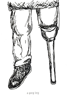 642 Things to Draw 32 - A Peg Leg - Pen and Ink by Ana Tirolese ©2012