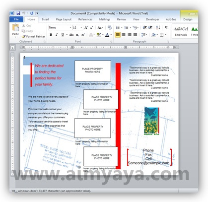 Brosur dan booklet sering kita gunakan sebagai salah satu alternatif cara pemasaran  Cara Membuat Brosur & Booklet Menggunakan Ms Word 2010