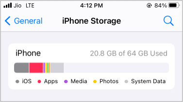 ما هو المساحة "الآخر" على iPhone؟