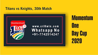 Who will win Today Momentum 30th match TIT vs KTS ODI 2020?