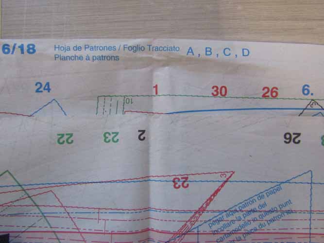 Hojas de patrones de Burda A,B,C,D