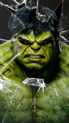 Papel de Parede Tela Quebrada Hulk para Celular