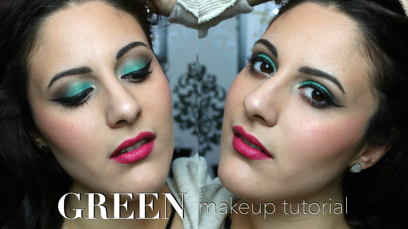 Serena Wanders Super Glam Green Eyes Hot Pink Lips Makeup Tutorial