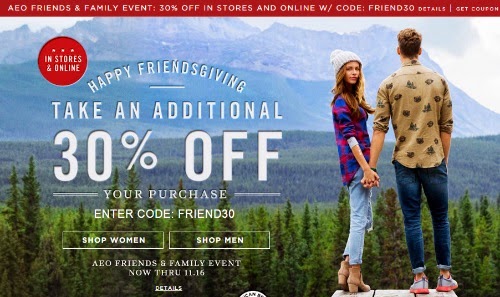 American Eagle 30% Off Friends & Family Promo Code + Free Shipping