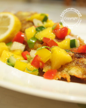 HaNa's FamiLy: Deep Fry Fish with Mango Salsa