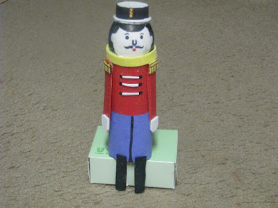 Egg shell and Toilet paper roll Tin Soldier man