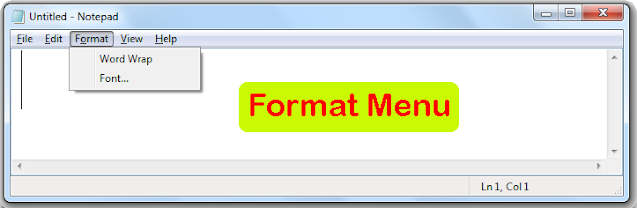 Notepad Format Menu in Hindi | नोटपैड फॉर्मेट मेनू के उपयोग और कार्य हिंदी में