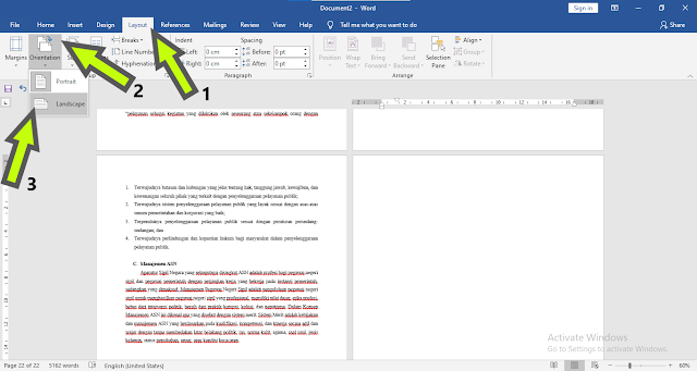 Menggabungkan Potrait Dan Landscape Dalam Satu Dokumen Word