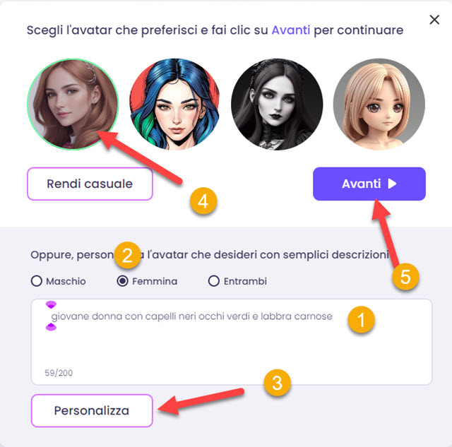 personalizzare avatar parlante