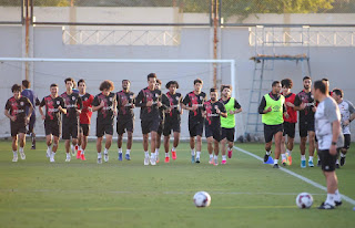 المنتخب الوطني ينهي أولى وحداته التدريبية استعداداً لمواجهة الإمارات