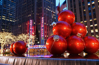 Christmas decorations in New York Square