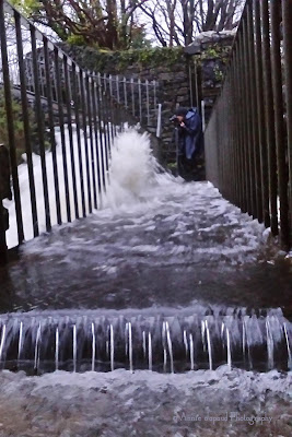 Oughterard waterfall, storm desmond 